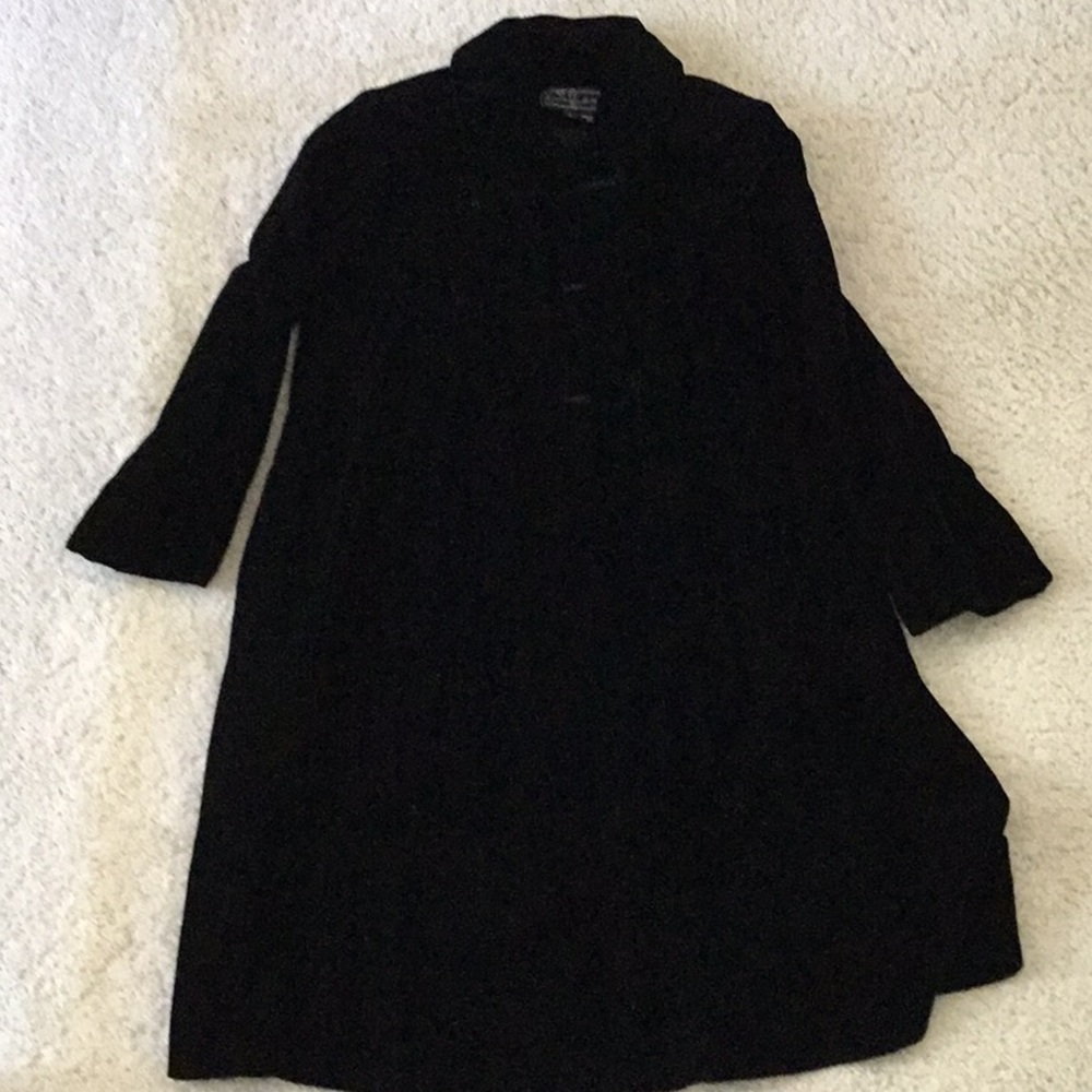 Rosetta Millington Black Velour Long Coat Jacket Girls Size 5